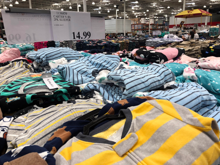 In the middle of the store, positioned between the electronics and the groceries, was a vast sea of tables covered in clothing. It seemed to mostly be pants, tops, and jackets, and while the prices seemed low, I thought that the selection is better (and more interesting) at Target.