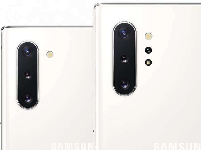 The Galaxy Note 10 has a triple-lens camera system, and the Galaxy Note 10 Plus has a fourth lens for depth-sensing.