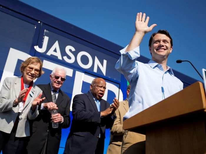 Jimmy Carter was most recently pictured alongside his grandson Jason, a Democratic Georgia state senator, on the 2014 campaign trail in an ultimately unsuccessful bid for governor.