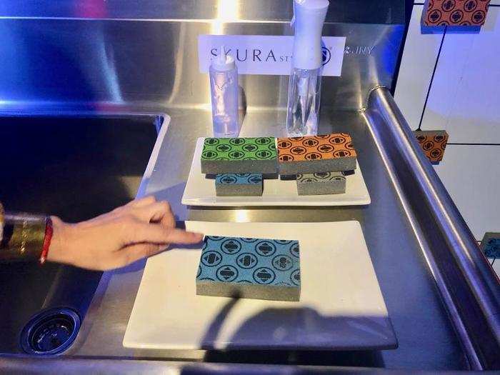 There was also a display for Skura, a sponge that has claims to breed fewer bacteria than a regular cellulose sponge.