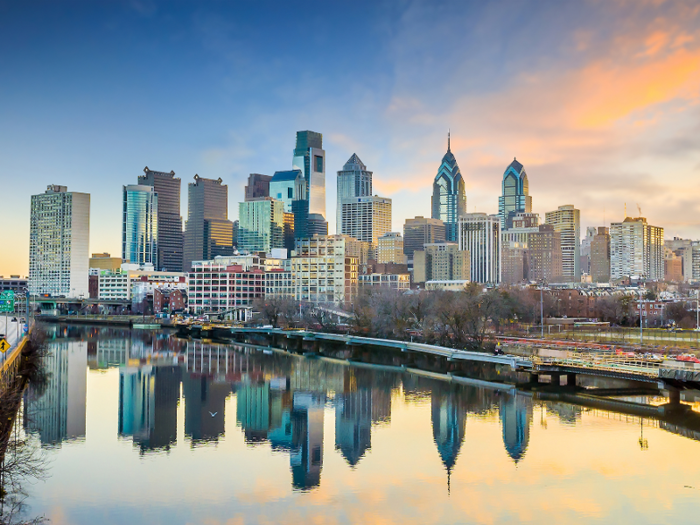 Philadelphia, Pennsylvania: The median rent for a one-bedroom apartment in the Philadelphia metro area is $1,405.