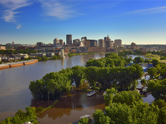 Minneapolis-St Paul, Minnesota: The median rent for a one-bedroom apartment in the Minneapolis-St Paul metro area is $1,325.