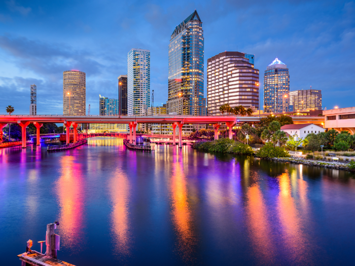 Tampa, Florida: The median rent for a one-bedroom apartment in the Tampa metro area is $1,140.