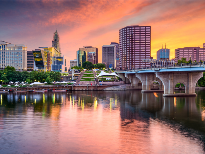 Hartford, Connecticut: The median rent for a one-bedroom apartment in the Hartford metro area is $1,120.