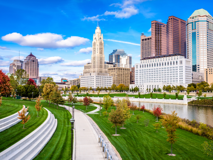 Columbus, Ohio: The median rent for a one-bedroom apartment in the Columbus metro area is $995.