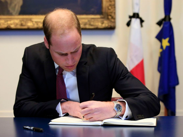 Prince William — seen here in 2015 — is a left-handed royal.