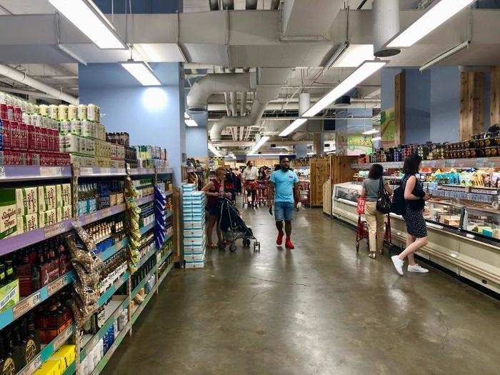 The store was markedly smaller than Whole Foods, but the wide aisles and open design made it feel spacious, even during the post-work shopping rush.