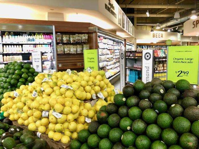 We made our way over to the produce section, where we found a large selection of fruits and vegetables.