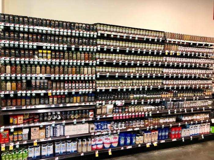 We started our shopping experience near the spices, where we found an overwhelming wall of different herbs and seasonings.