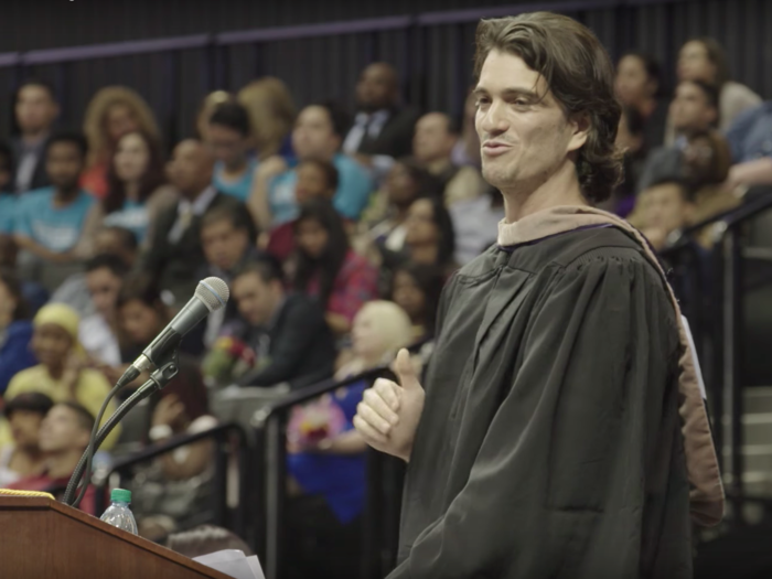 Neumann dropped out from college just four credits shy of graduating. He ultimately finished his degree 15 years later in 2017 after completing a four-month long independent study, and delivered the commencement speech for Baruch College