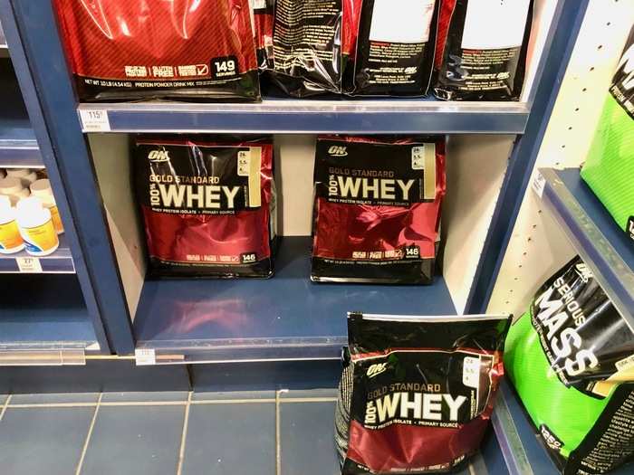 We questioned the large sizes of some of the protein supplements. Lifting one of these bags probably constituted a workout by itself.