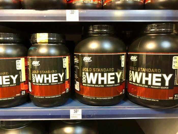 Of course, there was a large selection of protein supplements and powders.