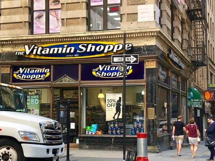 Next, we visited a Vitamin Shoppe. Unlike the GNC we visited, this store was not located in a mall, but instead on a busy corner in Manhattan