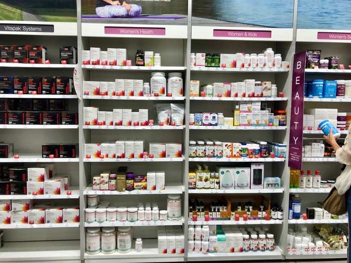 ... as well as a whole section devoted to vitamins and health supplements for women and kids.