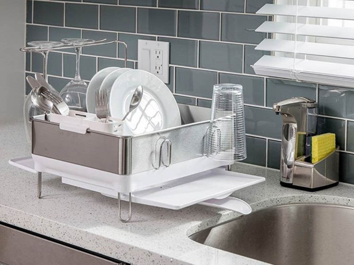 A sleek dish rack