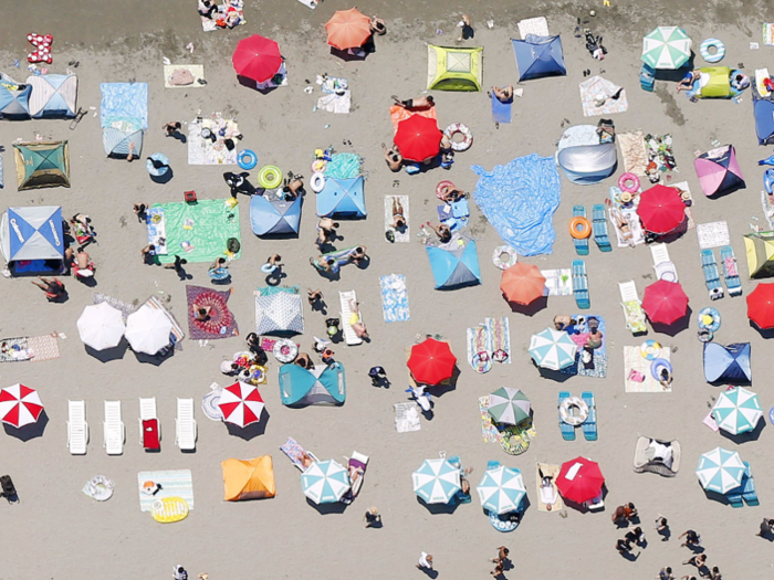 People in Japan have been flocking to the beach this summer. It