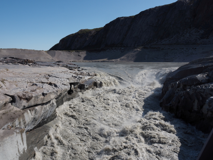 Here, the ice in Greenland is seen melting rapidly.