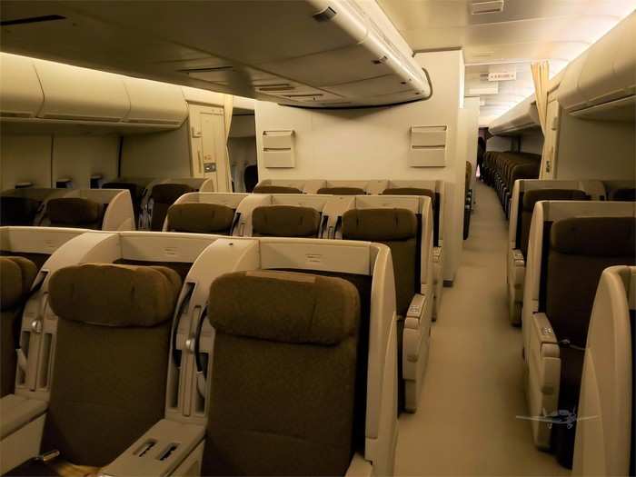 The plane also has business class and coach-style seating.