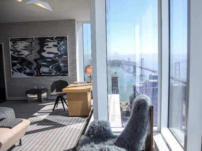 And just like in the other rooms, a clear and stunning view of the Bay Bridge can be seen from the master suite.