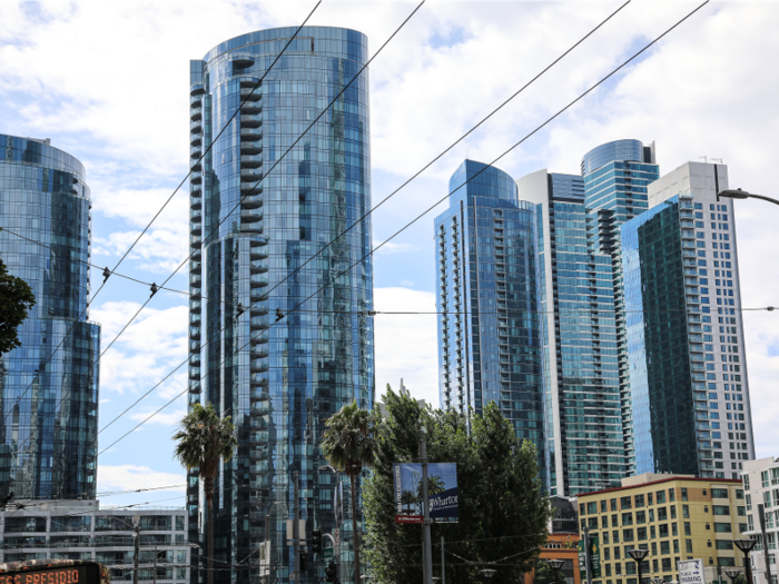 Another defining characteristic of the East Cut is its menagerie of sleek high-rise glass towers that loom overhead, like the Avery building.