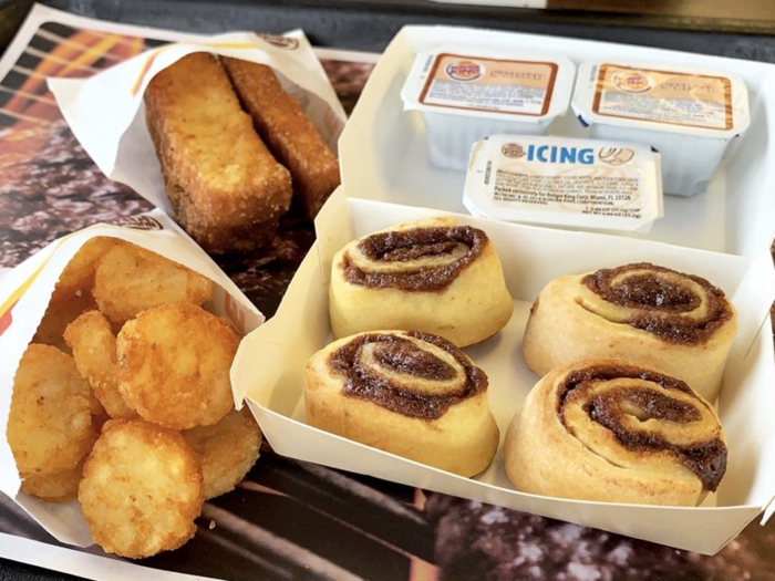 1998 — CINI-MINIS, BURGER KING: Burger King and Pillsbury paired up to create tiny cinnamon rolls that lived on Burger King