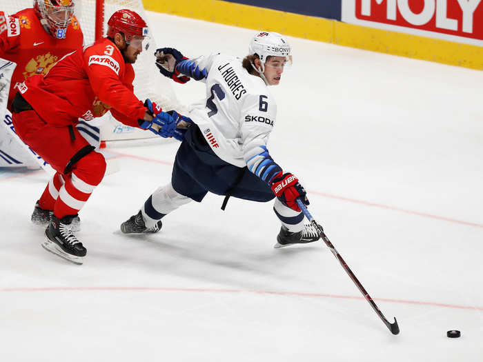 Jack Hughes may only be 18 but he plays like a master on the ice.