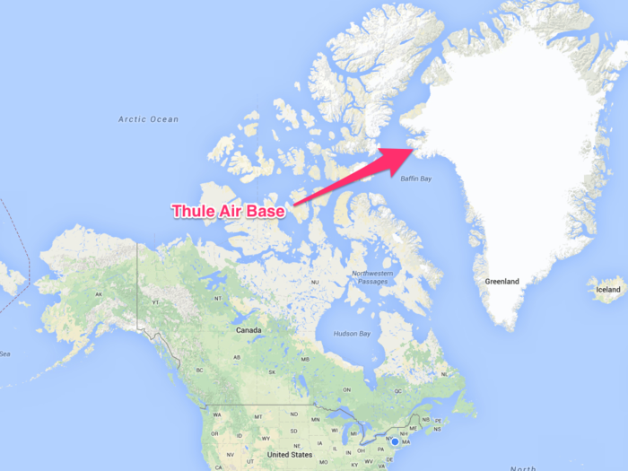 Thule is located on Greenland, the world