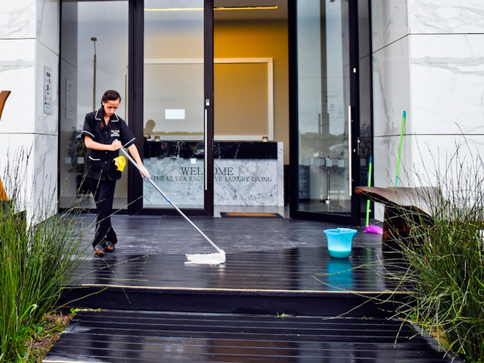 14. Janitors and cleaners make an annual salary of $22,890.