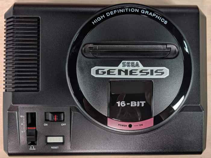 Here she is, in all her glory: The Sega Genesis Mini, looking almost exactly like the original Genesis.