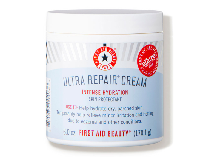 A cream that contains oatmeal extract to prevent flaking and irritation