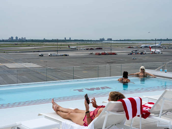 You can get a great view from both the pool itself, and the lounge chairs that line it.