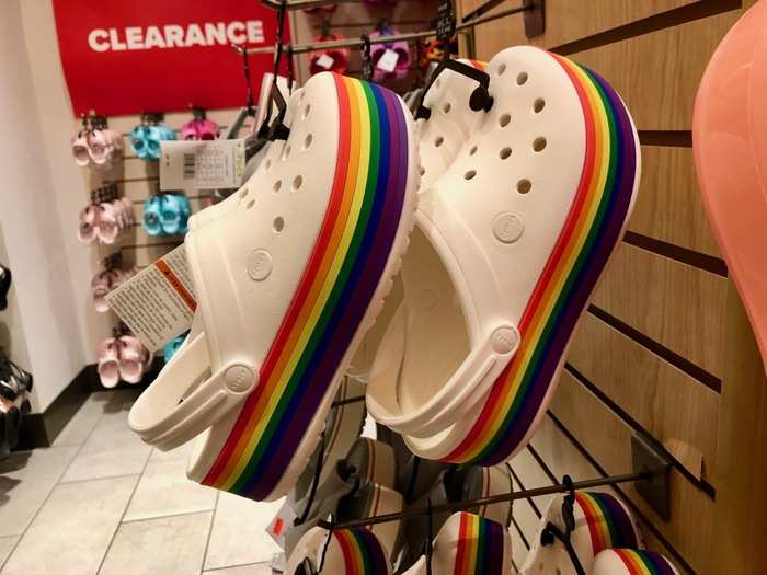 These Pride Crocs caught my eye right away.