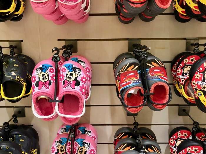 There seemed to be shoes for kids with every taste. I found a generous selection of Disney-themed styles.