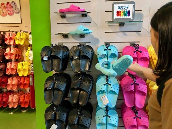 These Crocs slides looked pretty comfortable.