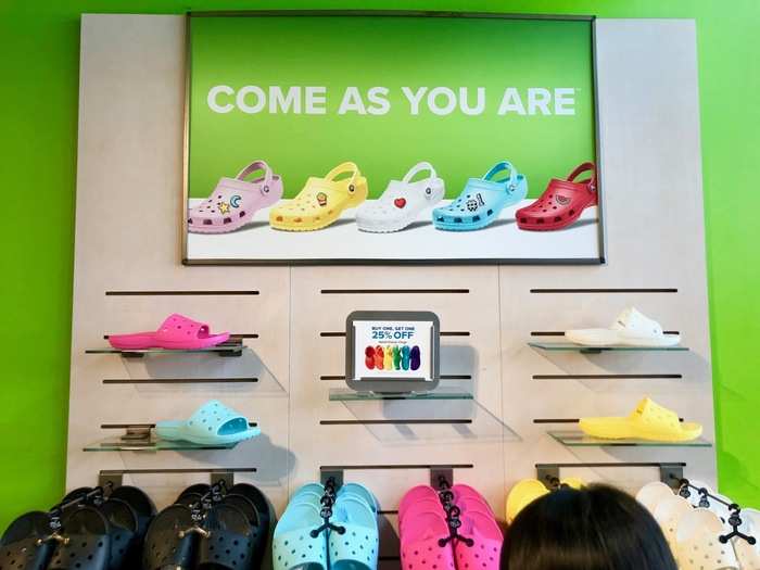 In fact, the whole marketing campaign in the store seemed to zone in on owning the Crocs stigma and being yourself. Crocs are the epitome of going against the grain and this store was celebrating that. I started to forget the stigma of Crocs almost immediately upon entry.