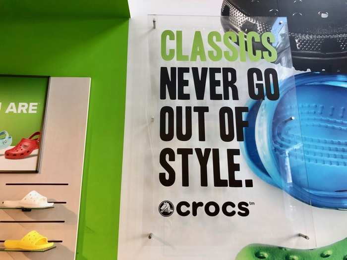 A sign in the front of the store affirmed that "classics never go out of style." Judging by the clog maker