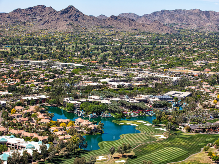 17. Scottsdale, Arizona, located just outside of Phoenix in the heart of the state, has desert-style homes near prime hiking spot Pinnacle Peak.