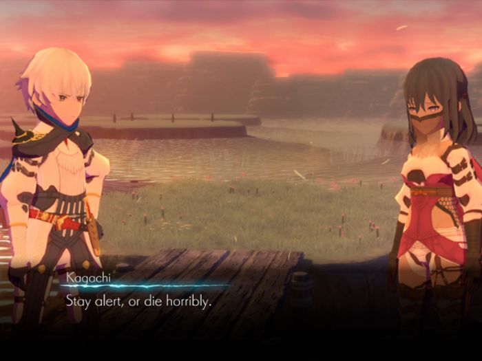 The story of "Oninaki" is mostly told through text conversations and short cut scenes. There