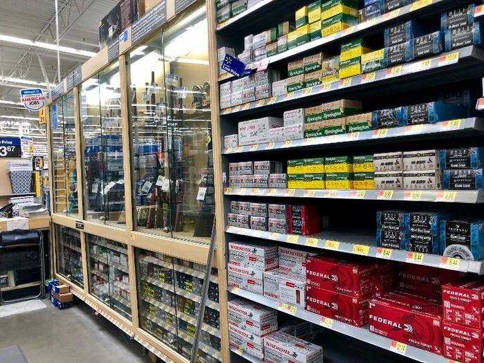 I also browsed the shelves of ammunition. Walmart said recently that it accounts for about 2% of all gun sales and 20% of ammunition sales in the US.