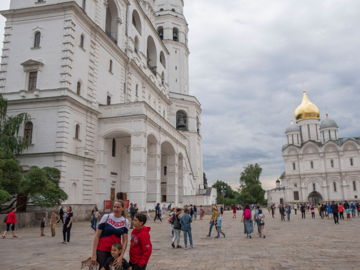 In the heart of the Kremlin complex is the area known as Cathedral Square.