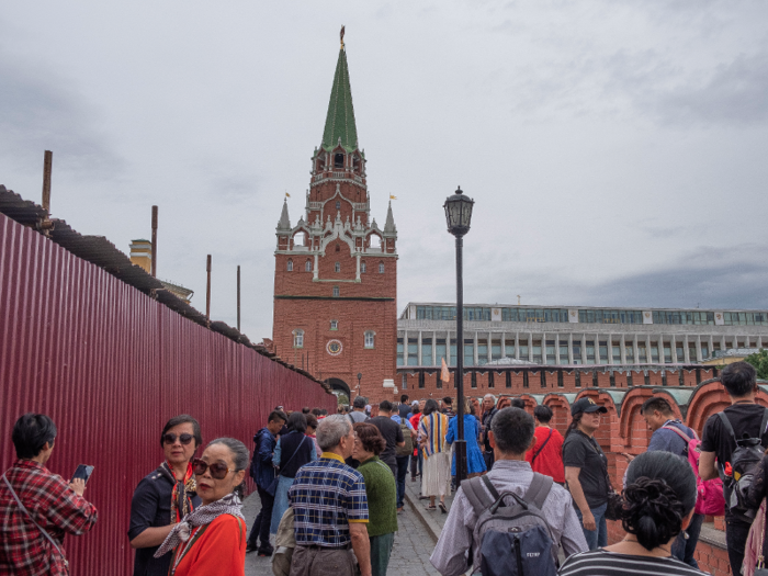 After the security check, I followed other tourists up a pathway and passed inside the Kremlin