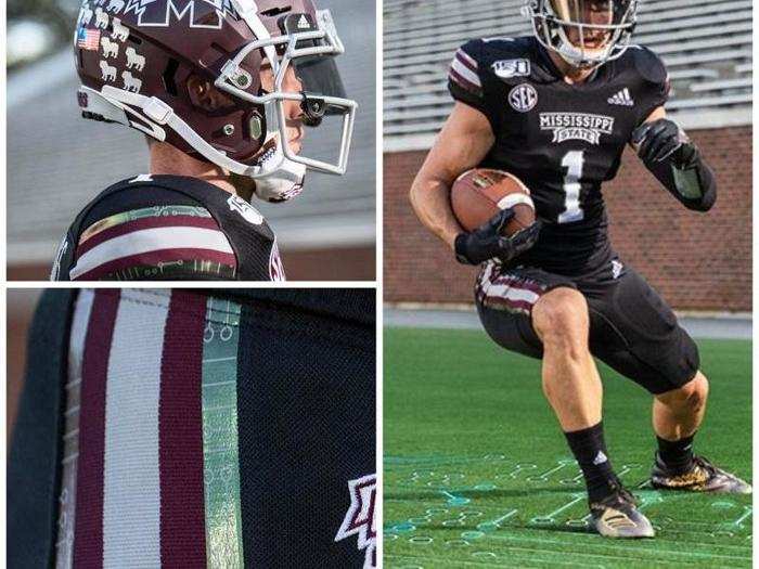 Mississippi State — These "selfless" uniforms from Adidas are a shout-out to the T.K. Martin Center on campus. The center specializes in assistive technologies, and the uniforms include a circuit board pattern in the striping.