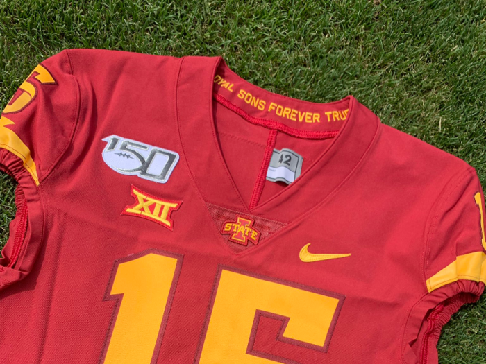 Iowa State — Small changes for Iowa State who have ditched the black collar and added a stripe to the sleeves.