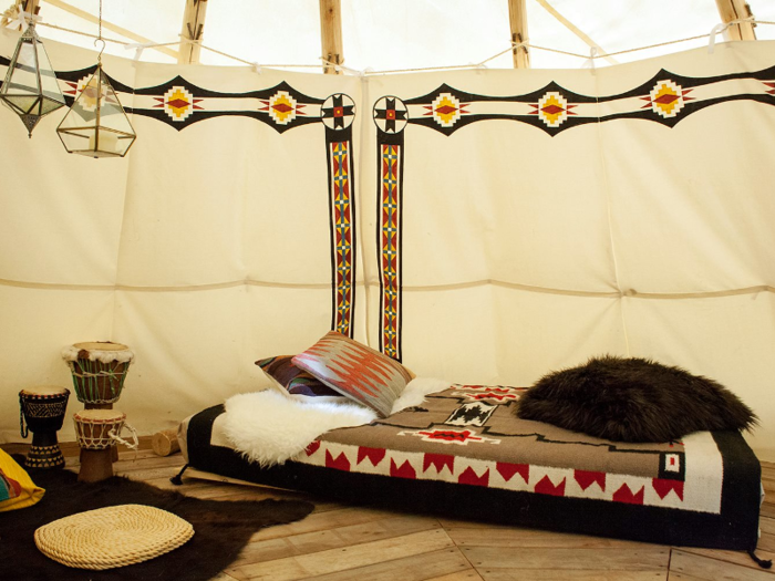 The tepee can be booked for $145 a night on Airbnb.