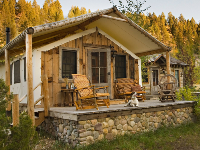 The Ranch at Rock Creek, a luxury resort in Montana, has 10 "canvas cabins" that sit in a wildflower meadow on the banks of the namesake Rock Creek.