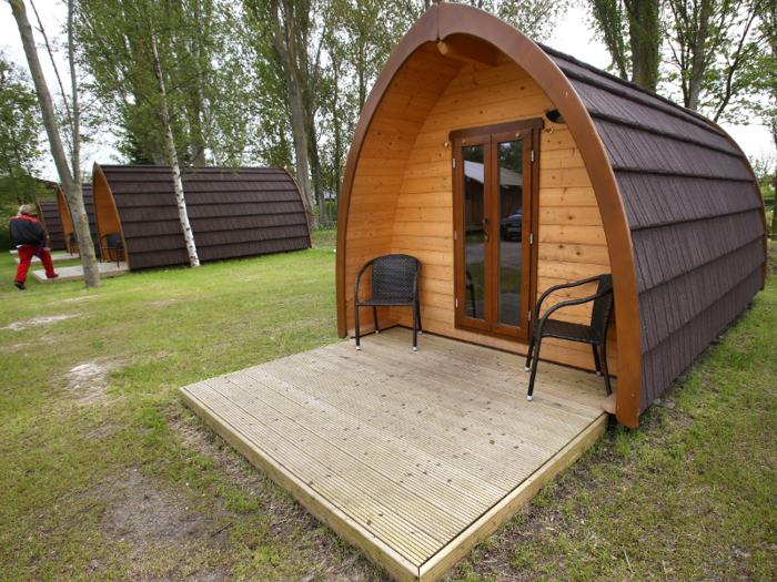 A campground in Germany offers both glamping pods and glamping lodges.