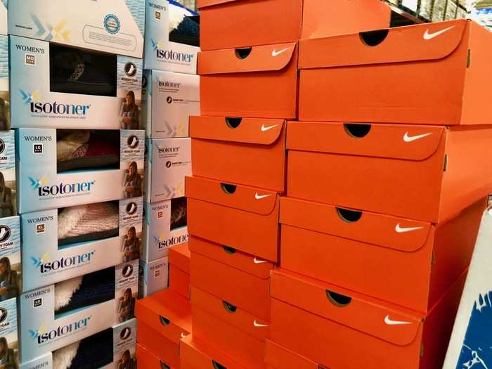 We found a hefty supply of different shoes, including some Nikes.