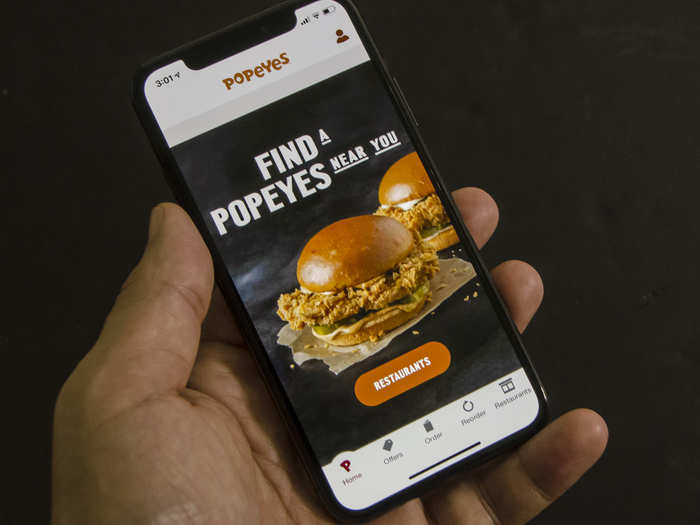 Before I left home, I had installed the Popeyes app. I was hoping I’d love the food and could start building points in a reward program right away. I diligently use apps for Chick-fil-A app and Jimmy John’s because those chains award points for free food just for scanning the app at the register. Alas, Popeyes has no such promotion program.