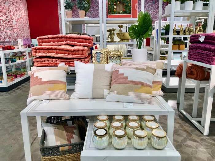 Toward the back of the store, we found a bohemian-style display of home decor. This whole section looked like it was pulled from a place like Anthropologie, but the prices made it clear that we were still in Target.