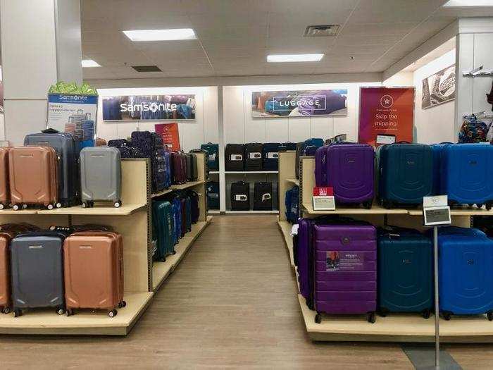 There was a surprisingly large luggage section that was probably the most organized area of the store.